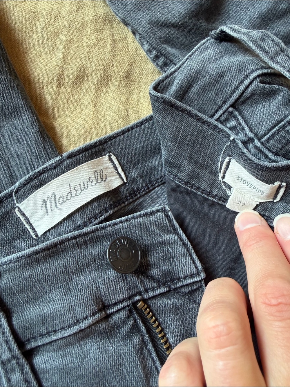 Madewell Charcoal Skinny Stovepipe Jeans